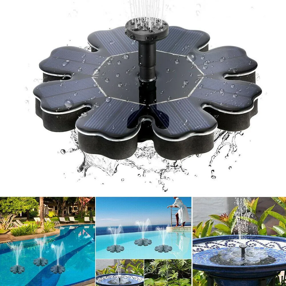 Solar Panel Powered Brushless Water Pump Yard Garden Decor Pool Outdoor Games Round Petal Floating Fountain Water Pumps CCA11698 10pcs