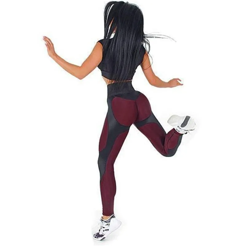 Stickade nya heta kvinnor leggings fitness äventyrstid patchwork tjock legging hög elastisk träning leggings sport byxor kvalitet