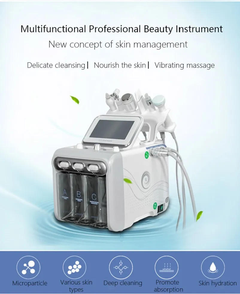 초음파 RF 바이오 냉각 산소 미세 박피수 Dermabrasion Hydro Facial Machine을 사용하여 초음파 rf 바이오 냉각 산소와 다기능 아름다움 장비 6