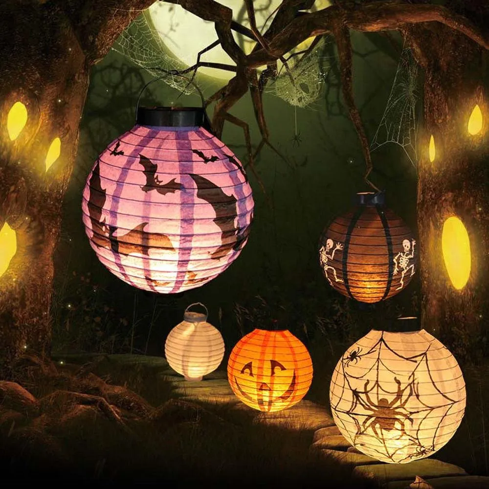 Chaud maison jardin événement festif Halloween LED papier citrouille fantôme suspendu lanterne lumière vacances fête décor