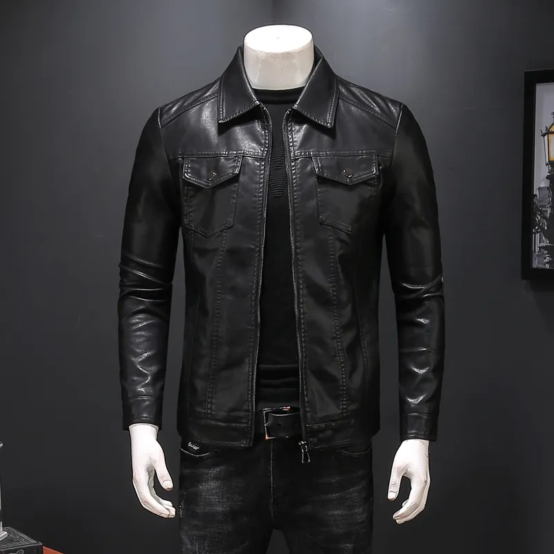 Mens Fur & Faux Motorcycle Leather Jackets Mens Chaqueta Hombre