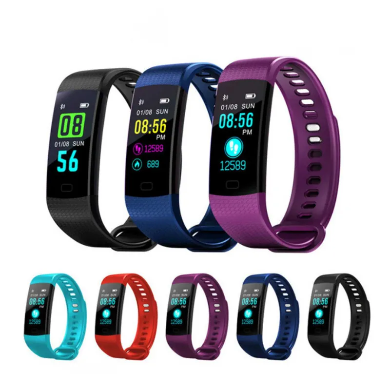 Smart Bransoletka Y5 Opaski Wristbands Fitness Tracker Kolor Screen Tętna Sleep Krokomierz Sport Wodoodporna aktywność Trackery dla iPhone Samsung