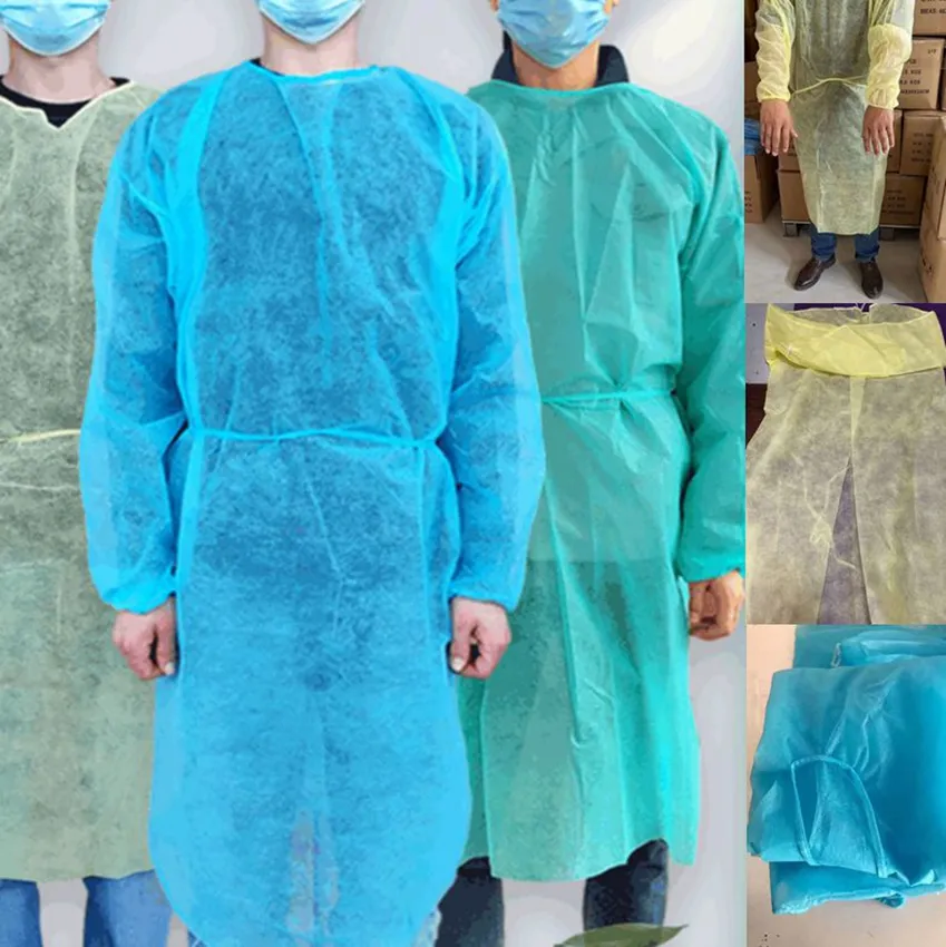 Non-Woven Protection Suit free size Disposable Protective Isolation Clothing For Home Outdoor Suit NonWoven Gown raincoats LJJK2359