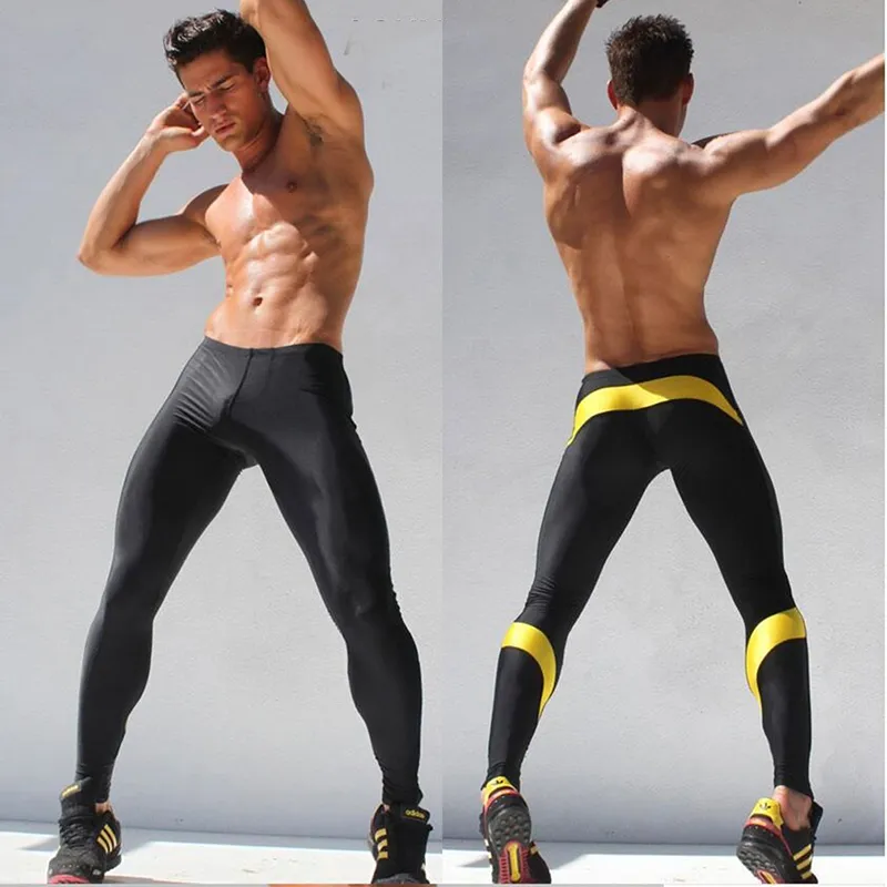 Mens Workout Fitness Elastische Ademend Leggings Broek Bodem CrossFit Gewichtheffen Bodybuilding Huid Panty's Broek M-XXL