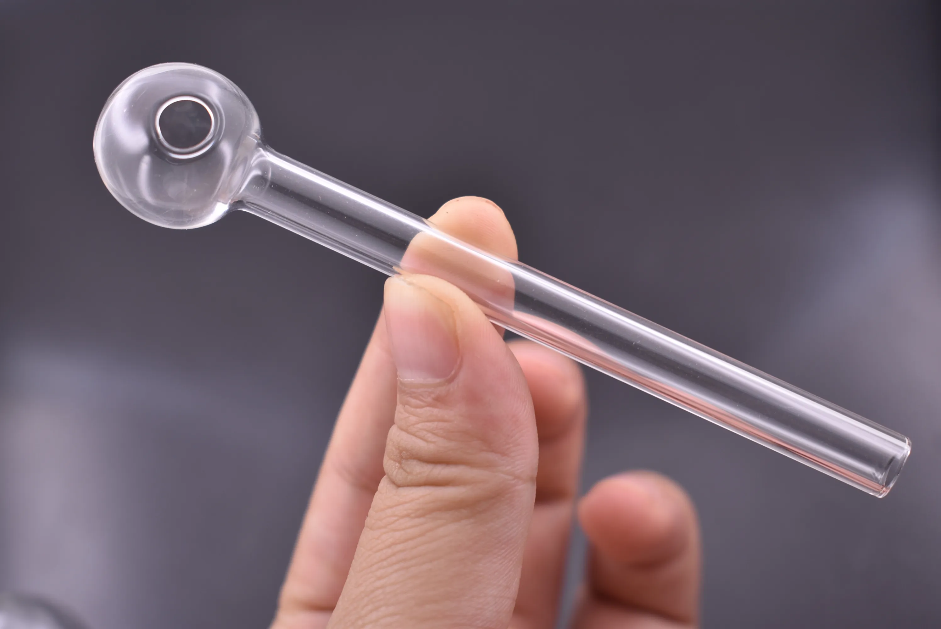 Tubo de quemador de aceite de vidrio de 10 cm, tubo para fumar de mano transparente de alta calidad para bong de vidrio