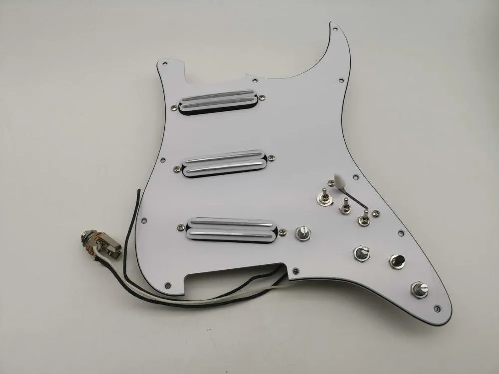 Dupla faixa guitarra Pickups Pickguard SSS Humbucker guitarra elétrica Pickups Adequado para Strat Guitarra + Montagem Cablagem