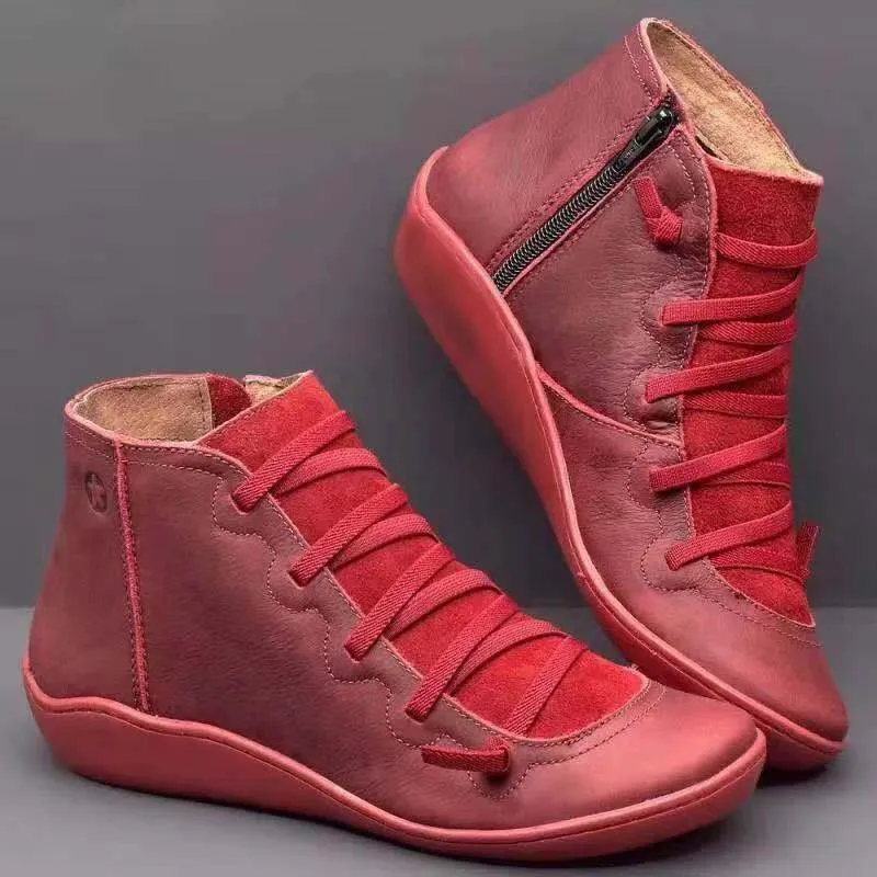 Botines rojos online planos