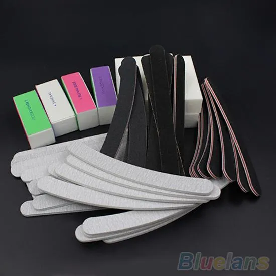 13 pc's/Set Nail Art Sanding Files Buffer Block Acryl UV Gel Make -up Manicure Pedicure Set Nagelkborsten Toolextensieset