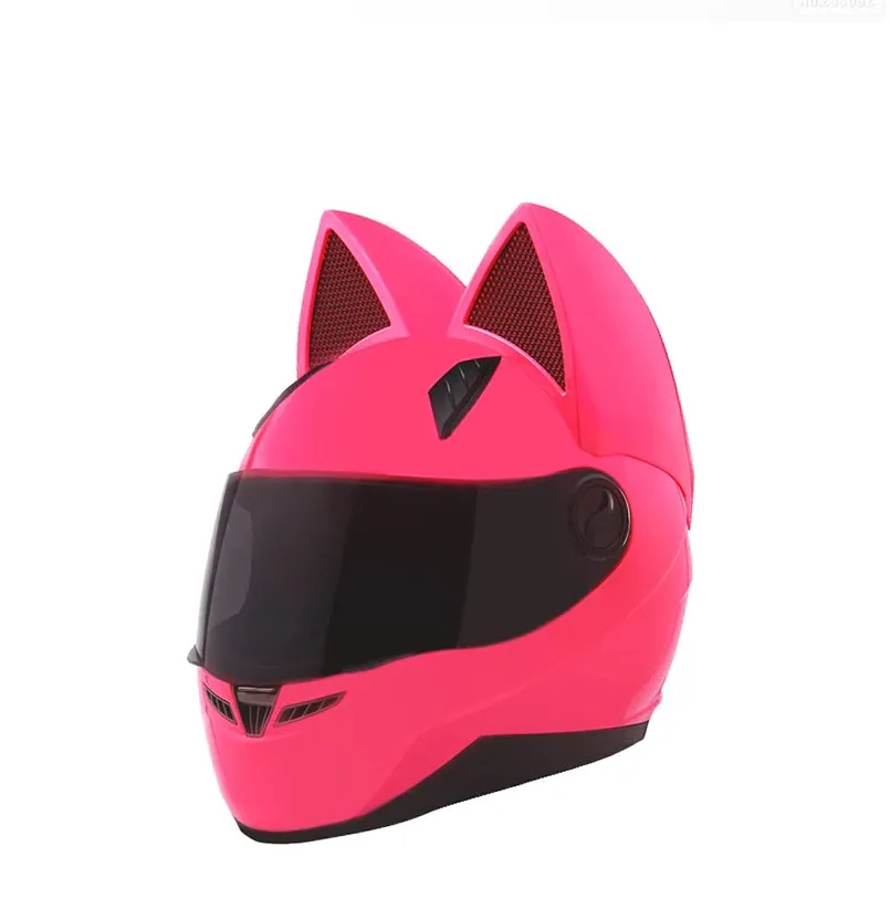 Acheter Capacete Casque Moto Moto Casque intégral femmes Moto oreille  casques personnalité Moto Casque chat oreille Casque Motocross