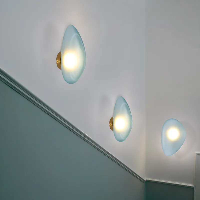 Lampes murales design nordique chambre chevet pavé luminaires en verre hôtel allée couloir mur LED lumières livraison gratuite