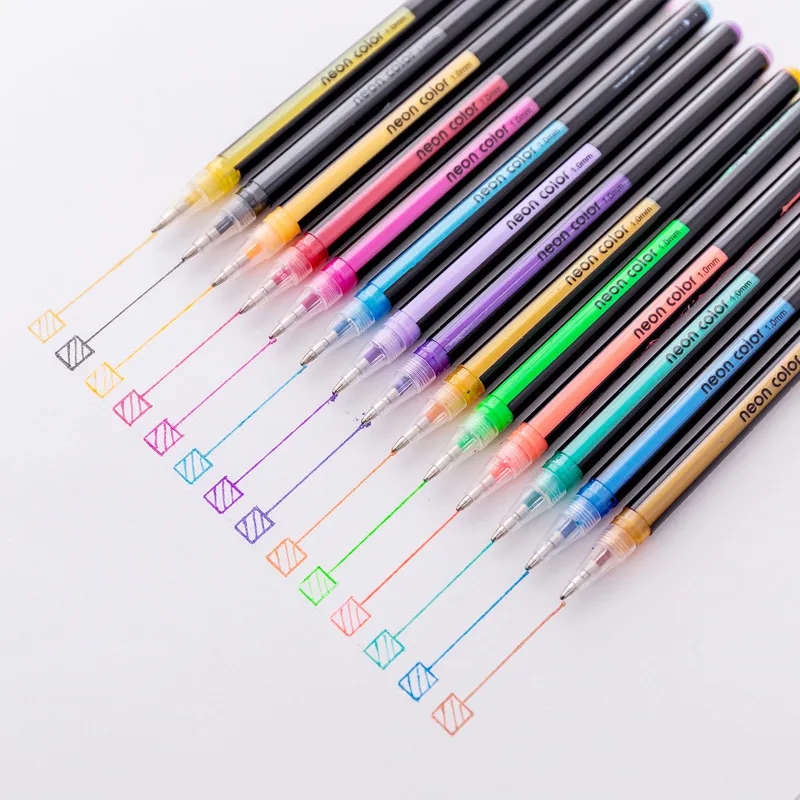 16 PCs/Desenho Criativo Design Criativo Pen Pen Galk Highlighter Korean Stationery Office School Art Supplies Supplies Novty Gift