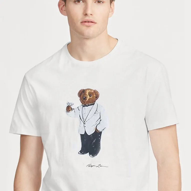 Tamanho dos EUA Polo Bear Camisa Unisex Tshirt Manga Curta T Shirt Algodão Camisetas M L XL 2XL Dropshipping