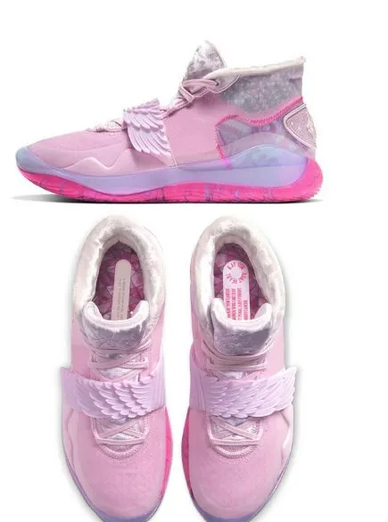 12 دينار كويتي EP أحذية كرة السلة Durant XII PE أحذية رياضية Aunt Pearl Enspire أسود أبيض EYBL بنعل أوسط زهري حلقات أفلام The Day One University Red