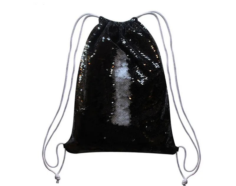 45x35cm Sublimation Sequins Blank Backpack Drawstring Bags Outdoor