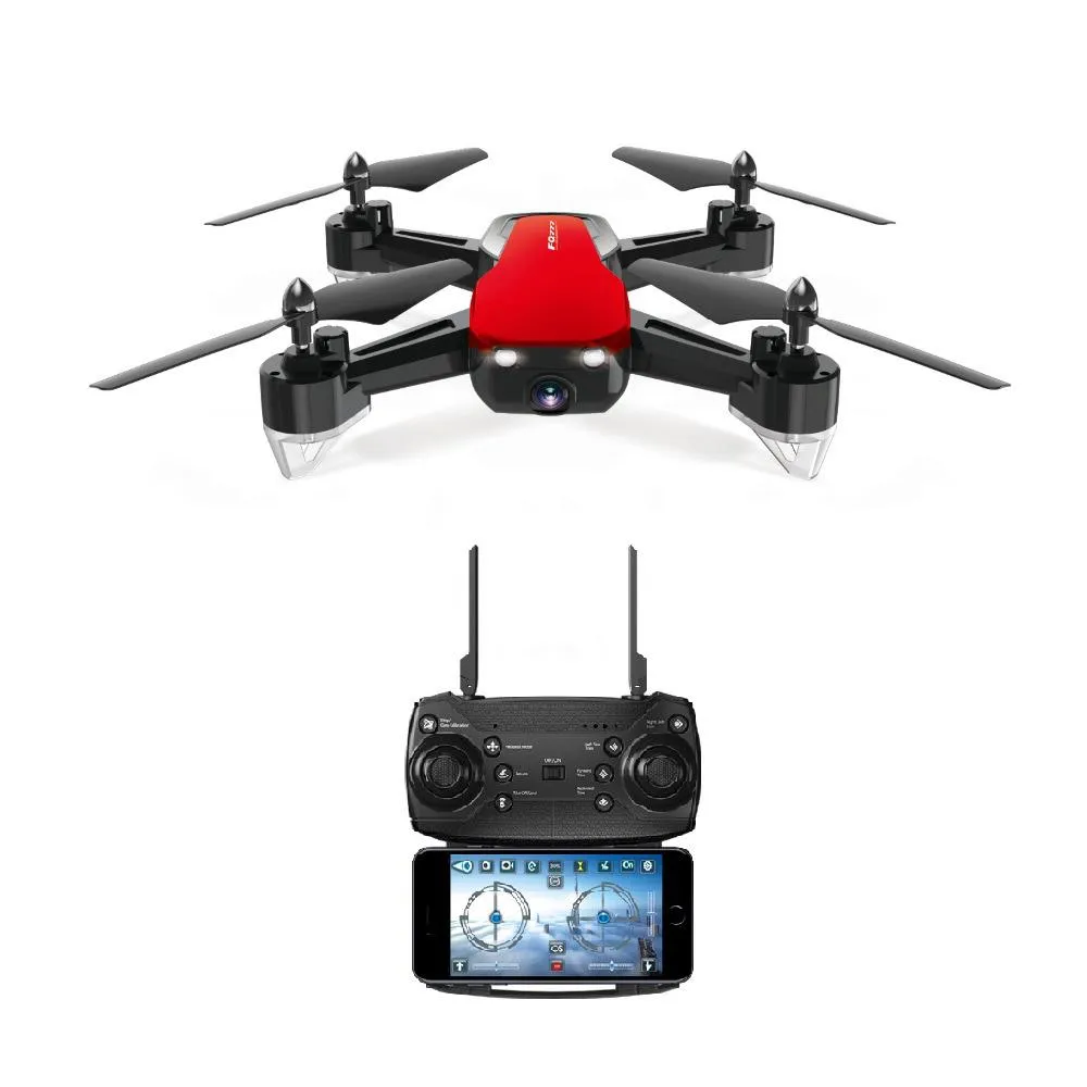 FQ777 FQ40 WiFi FPV RC QUADCOPTER 2MP HDカメラ高度HoldヘッドレスモードRTF  -  RED