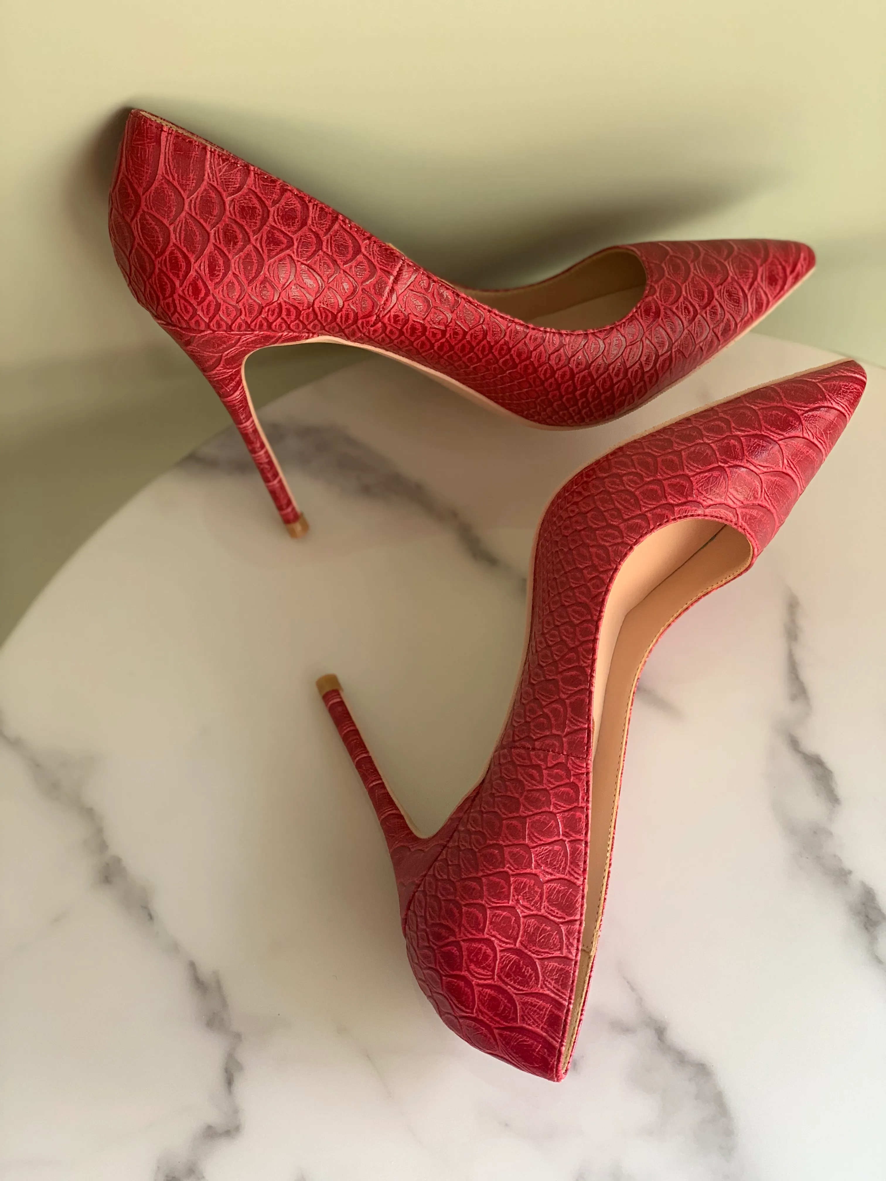 Free shipping fashion women pumps red snake python pointed toe high heels sandals shoes boots bride wedding pumps 120mm 100mm 8cm