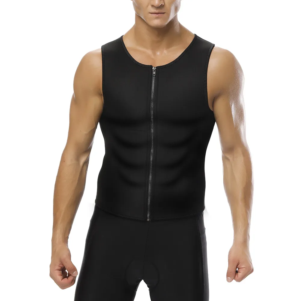 Men Waist Trainer Vest Hot Neoprene Sauna Suit Corset Body Shaper Zipper  Tank Top Workout Shirt From Jiamin0422, $15.61