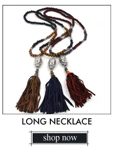 New Handmade Tassel Pendents Necklace Boho Chic Bohemiam Long Statement Necklaces Rainbow Colorful Beads Chain Necklace