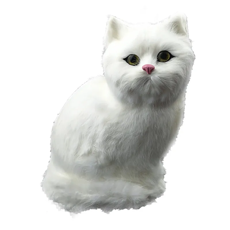 Figurines de chats en peluche à fourrure réalistes Simulation chatons  bureau à domicile voiture réplique animal décoratif accessoires photo  cadeau de collection -  France