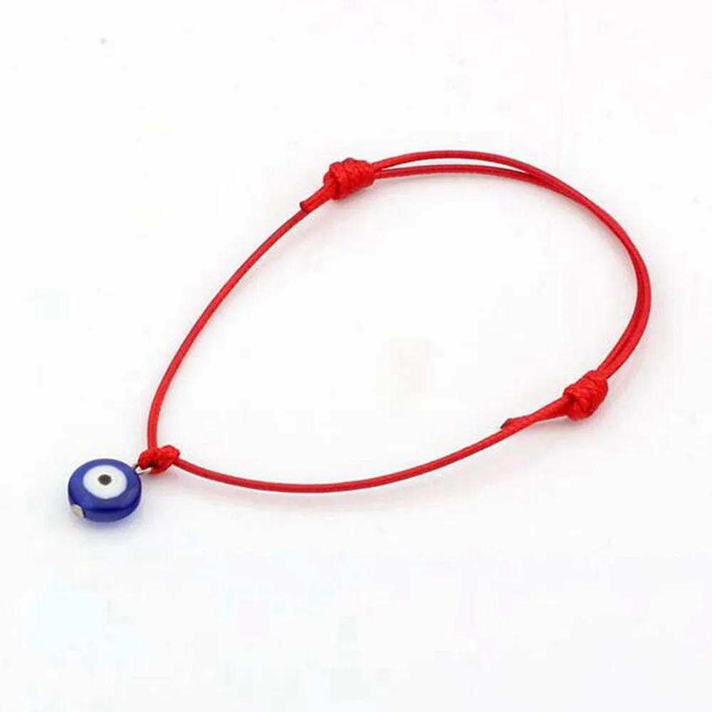 100 Stück Evil Eye Armbänder, verstellbare rote Wachsseil-Charm-Armbänder