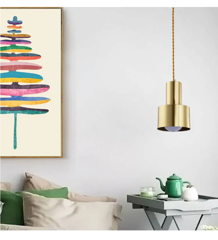 LED Hanging Lamp Fixture: Copper Pendant Light For Dining