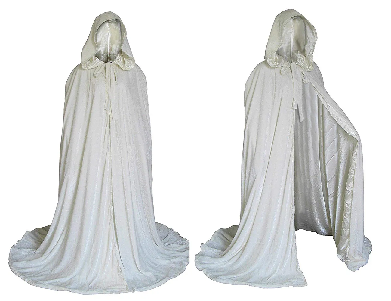 Stylish Floor Length Winter Bridal Wedding Cloak White Cape Elegant Velvet Hooded Cape For Wedding Party Hooded Cloaks