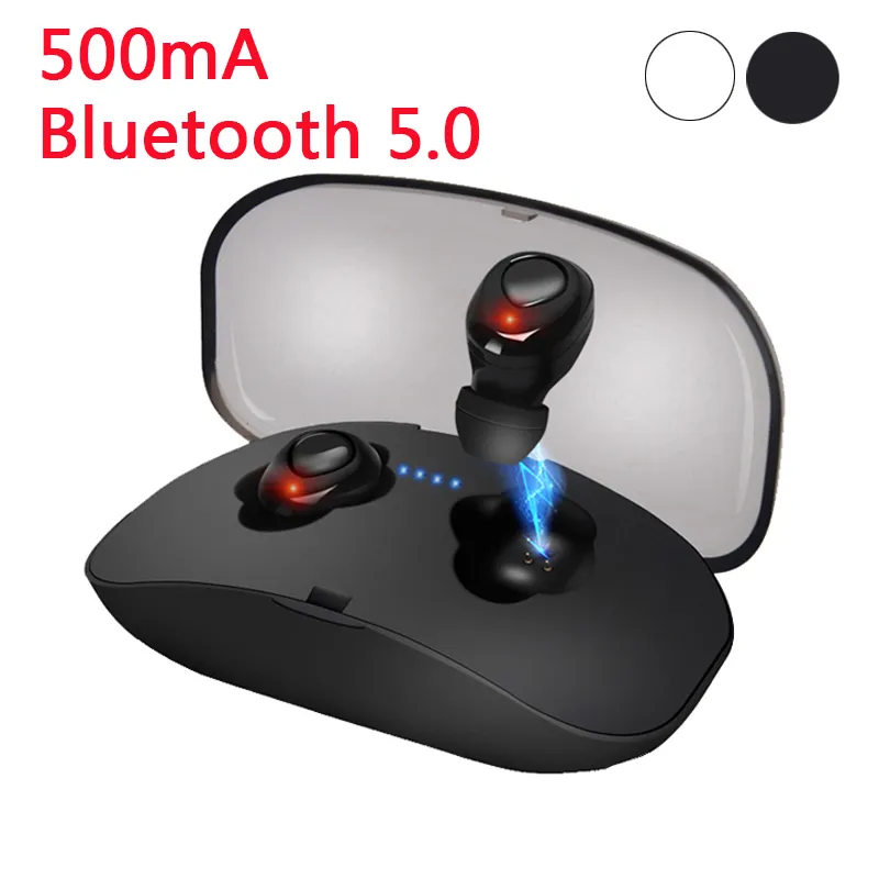 X18 TWS Osynliga Mini Earbuds Trådlös Bluetooth Hörlurar 3D Stereo Handsfree Brusreducering Bluetooth 5.0 Headset för smartphones