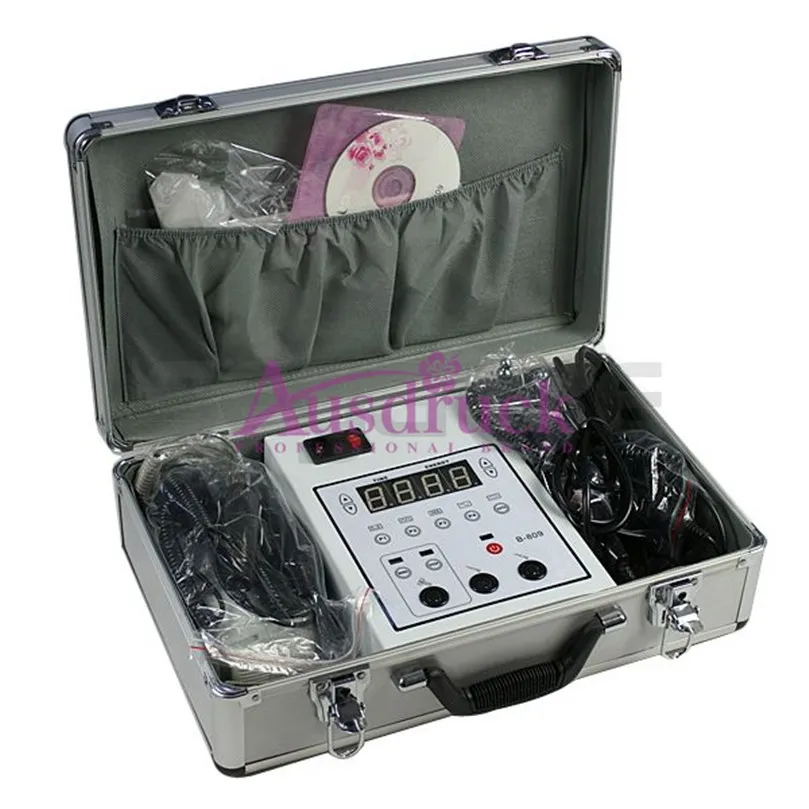 NEW Suitcase Easy portable Microcurrent Bio Face Lift beauty device Salon Skin Toning Facial care Bio hot cold hammer Galvanic Set machine