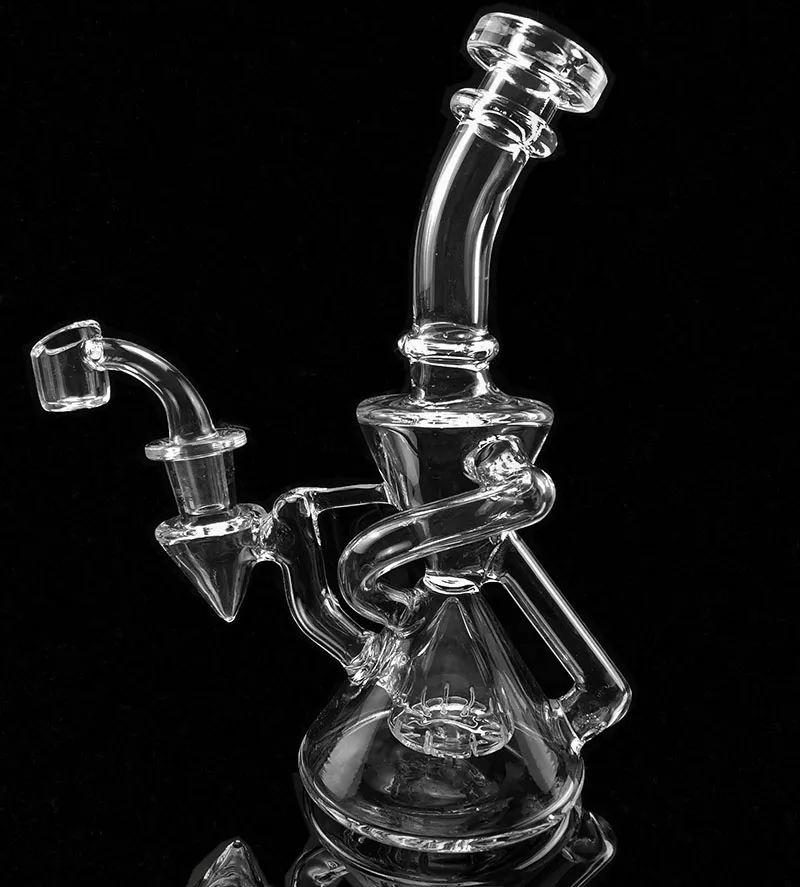 Bong Heady Recycler Bong Inline PERC DAB Teçhizat Su Borusu Kuvars Banger Büyük Kase Yağ Rezi Balmumu Sigara Aksesuarları Bipbler Nargile