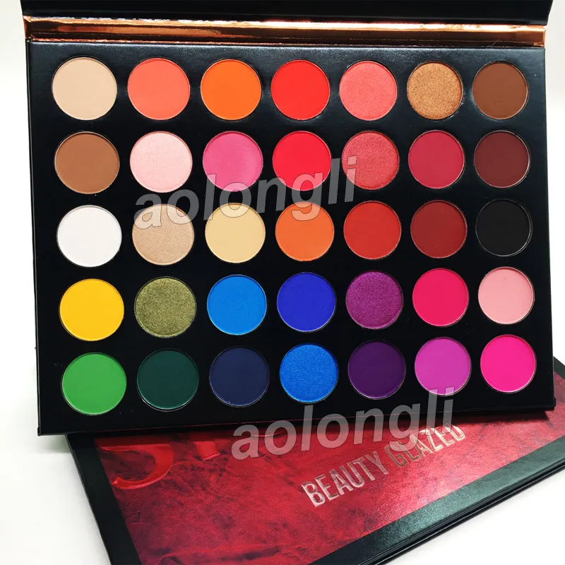 Neueste Schönheit glasierte Lidschatten-Palette 35 Farben Lidschatten schimmern matt Make-up Lidschatten Farbstudio-Paletten Markenkosmetik Drop Ship