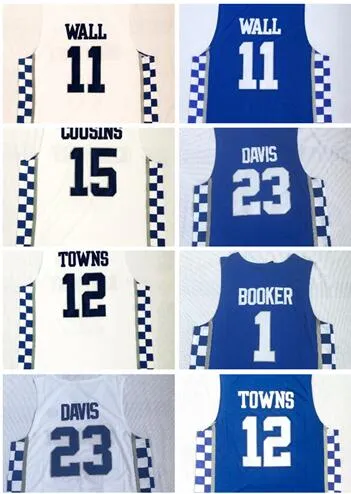 Kentucky College fan shop boutique en ligne à vendre hommes Basketball Wears, 3 ADEBAYO 11WALL 15 COUSINS 0 FOX 12 Towns 23 DAVIS Basketball Jerseys