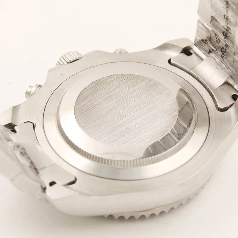 Ny 44mm automatisk mekanisk herrklocka klockor vit urtavla med roterbar silver toppring ram och rostfritt stål band234U