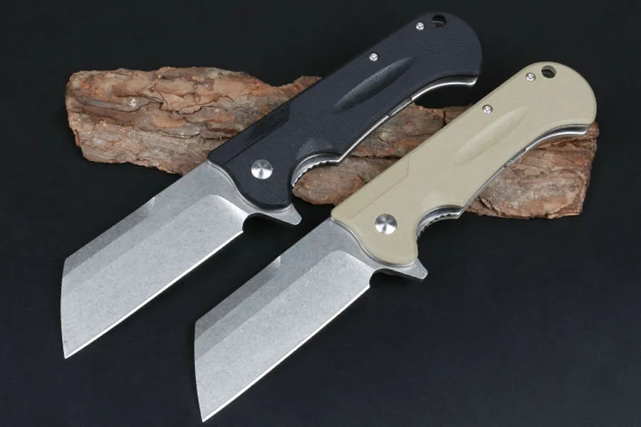 2020 Высокое качество HHY01 шарика подшипника Flipper Складной нож D2 Stone Wash Tanto лезвия G10 Handle Открытый кемпинга Походные складные ножи