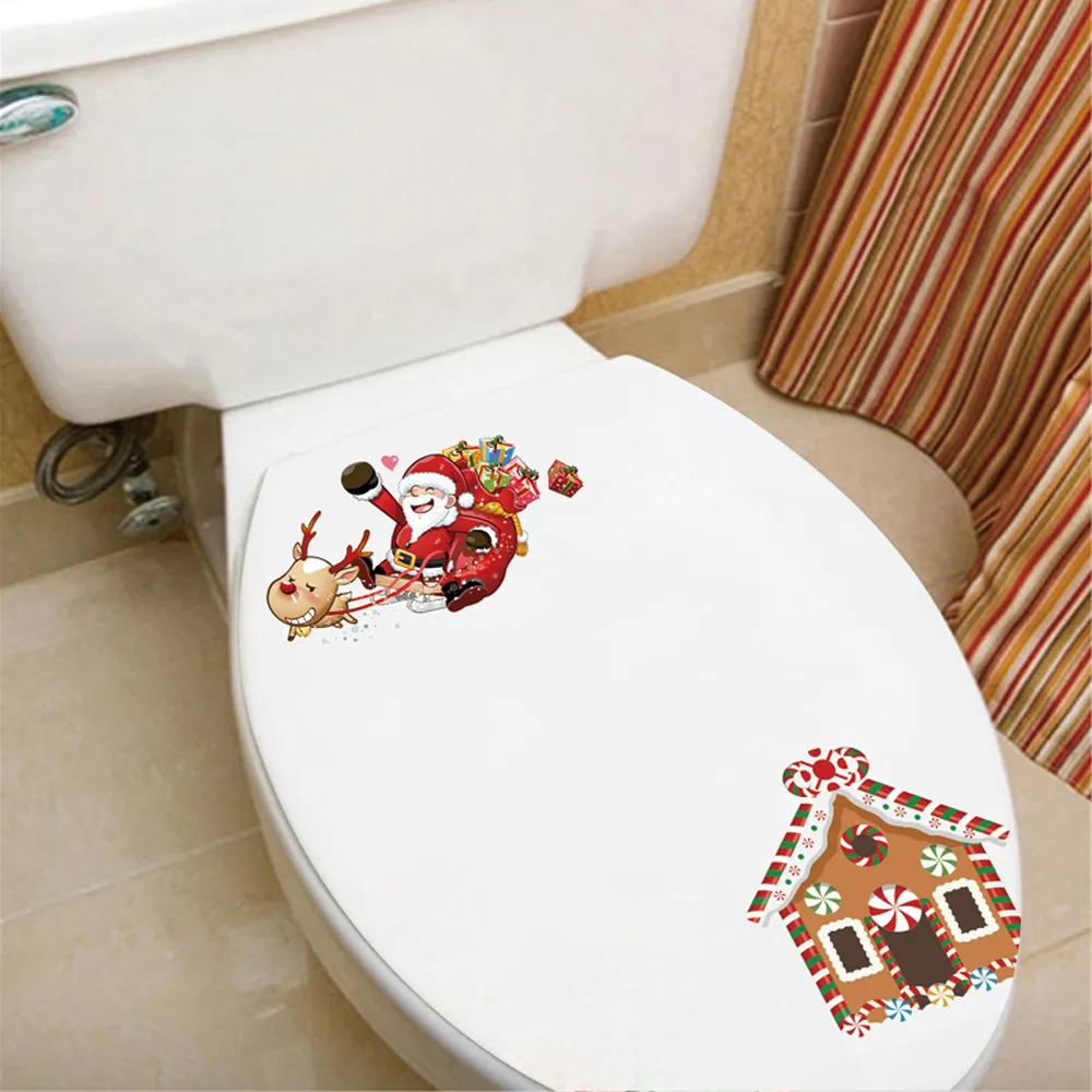 Kerstman koelkast toilet PVC muurstickers