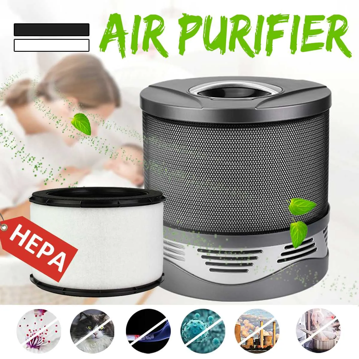 Vendita calda 4 in 1 Sistema di pulizia dell'aria Home Office Purificatore d'aria con filtro HEPA, Sterilizzatore ionico silenzioso Pulizia dell'aria Lonizer Polvere PM2.5 Rimozione