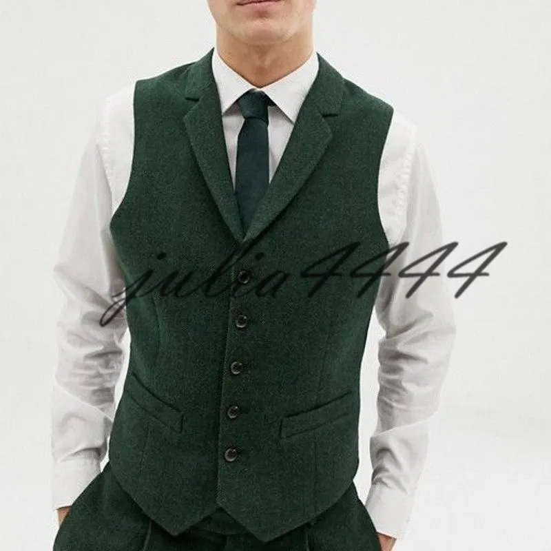 Green outlet wool waistcoat