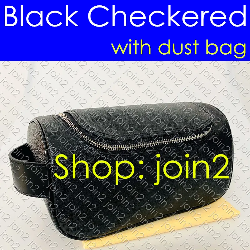 TOP. N47625 TOILETRY POUCH Designer Dopp Kit Designer Men Travel Toilet Pouch GM MM Luxury King Size Toiletry Damier Graphite Canvas Bag Brand