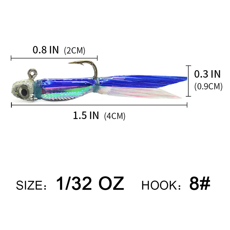 YZD Silverside Minnow Feather Jig Fishing Lure For Panfish Crappie
