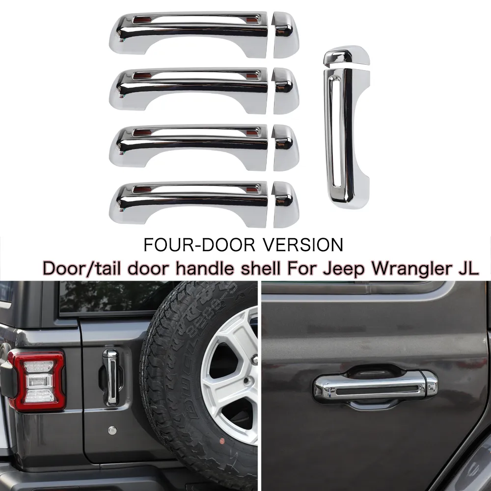 4 porte Maniglia per porta Coda per porta per auto Porta esterna Shell Argento 10 PZ Per Jeep Wrangler JL 2018+ Accessori esterni per auto di alta qualità