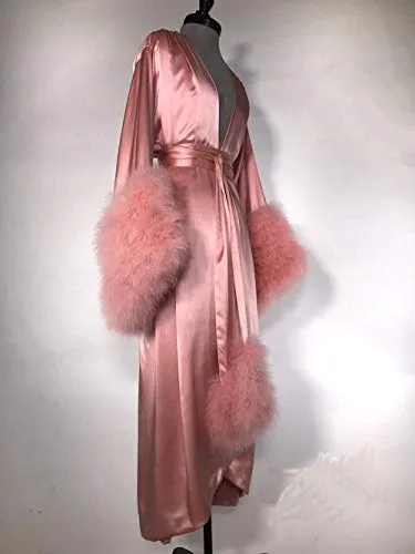 Piume Vestaglia Bridesmaid Piume Vestaglia Con Pelliccia Veste Di