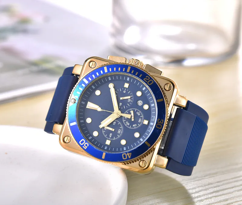 Szwajcarska marka zegarków dla mężczyzn luksusowe męskie zegarki gumowe paski mężczyzn Br Watch Kwarc Ruch Chronograph Watch All Diar Watch Watches