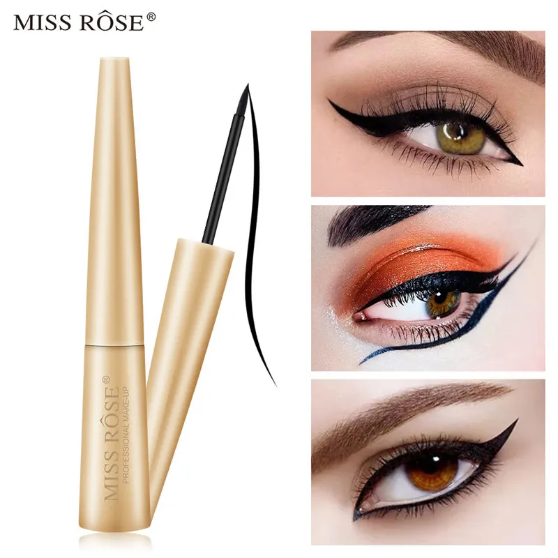 Miss Rose Eyeliner Langdurige make-up Matte Waterdicht Niet eenvoudig om zwarte sneldroger eyeliner te smudden