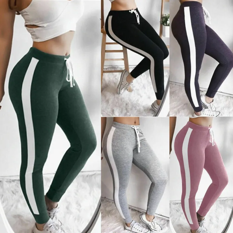 Womens Athletic Leggings Sexy Workout Gym Fitness Pants for Running Skinny Sports Pants