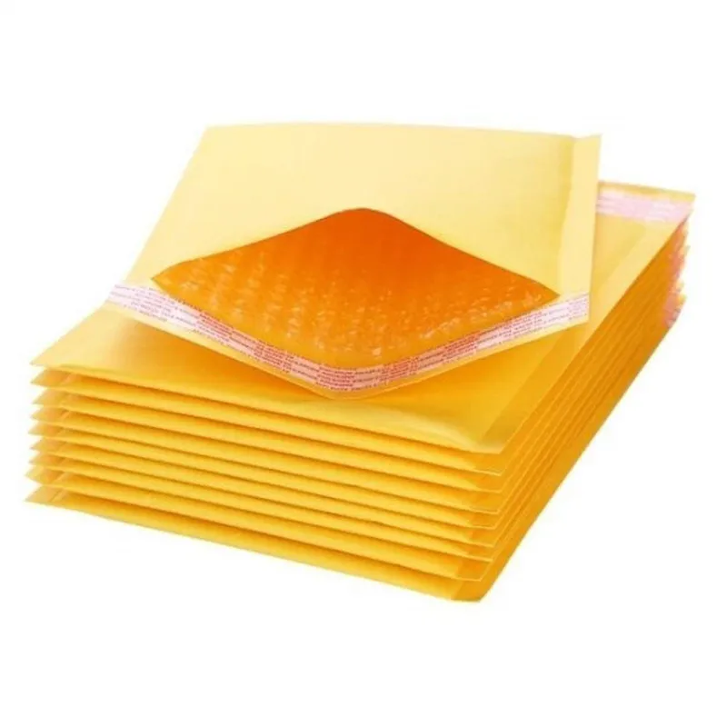 Poly Bubble Mailer Small acolchoado sacos de embalagem envelope a granel para correspond￪ncia e sacola de navio auto-selos amarelo