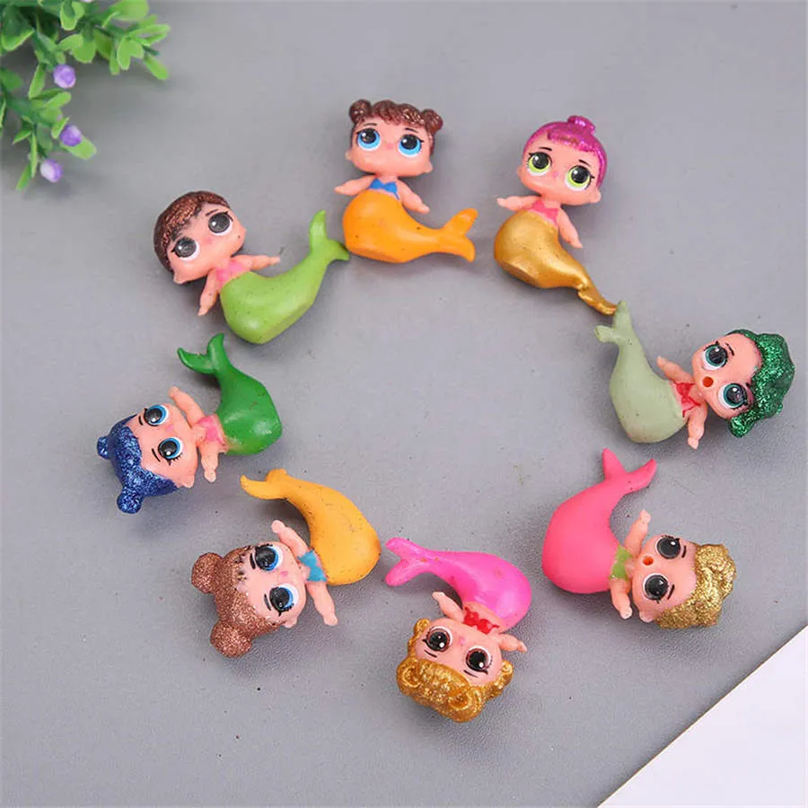Surprise Mermaid Cartoon PVC Doll Gold Powder Doll Mermaid Anime