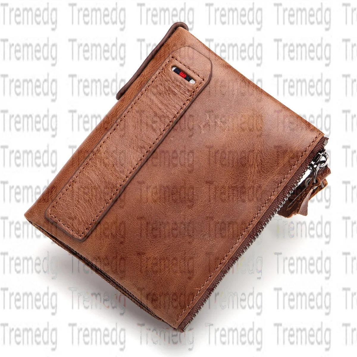 Bolsa Antithef Couro Cera Cerca Duplo Zipper Capa Cartões de Cartões de Visita Passaporte Carteira Moeda Homem Dinheiro Clipe Embreagem Saco De Mão Designer Bolsa de Linho Bolsa