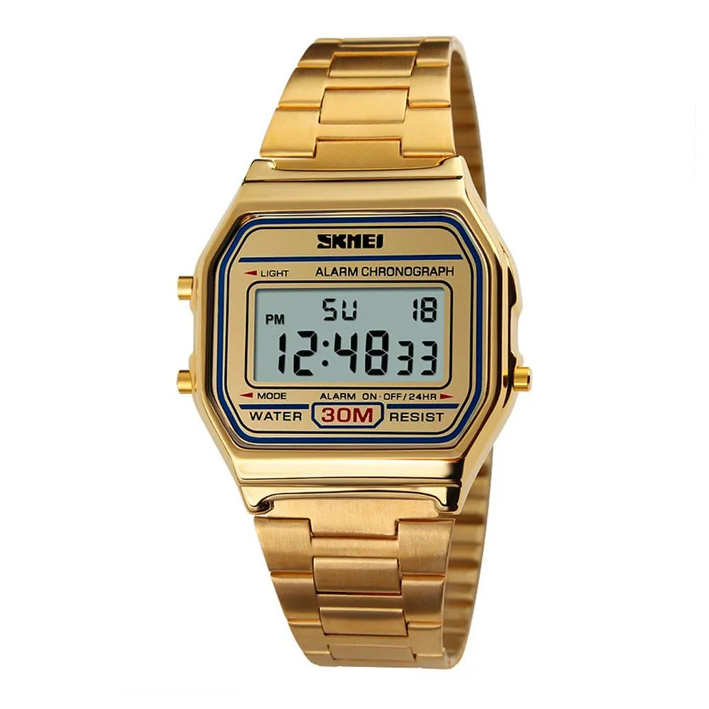 New Casual Men Rectangle Dial Digital Display Alarm Chronograph Business Wrist Watch 2 339 DHgate