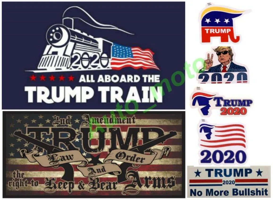 Nieuwe Trump 2020 Trein Auto Stickers Locomotief Houding en Beer Wapens Treinruit Stickers Home Woonkamer Decor Muurstickers Gratis Verzending