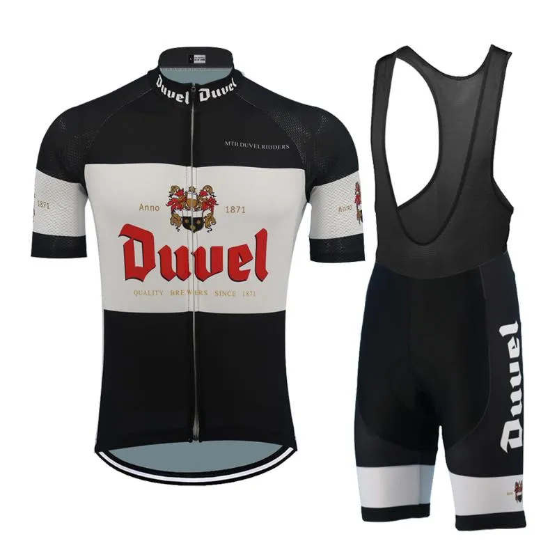 Classic Black Jersey Set Duvel Ropa Cykel Man Suit MTB Cykling Kläder Andningsbar Snabbtorkande Ciclismo Bike Kläder Öl