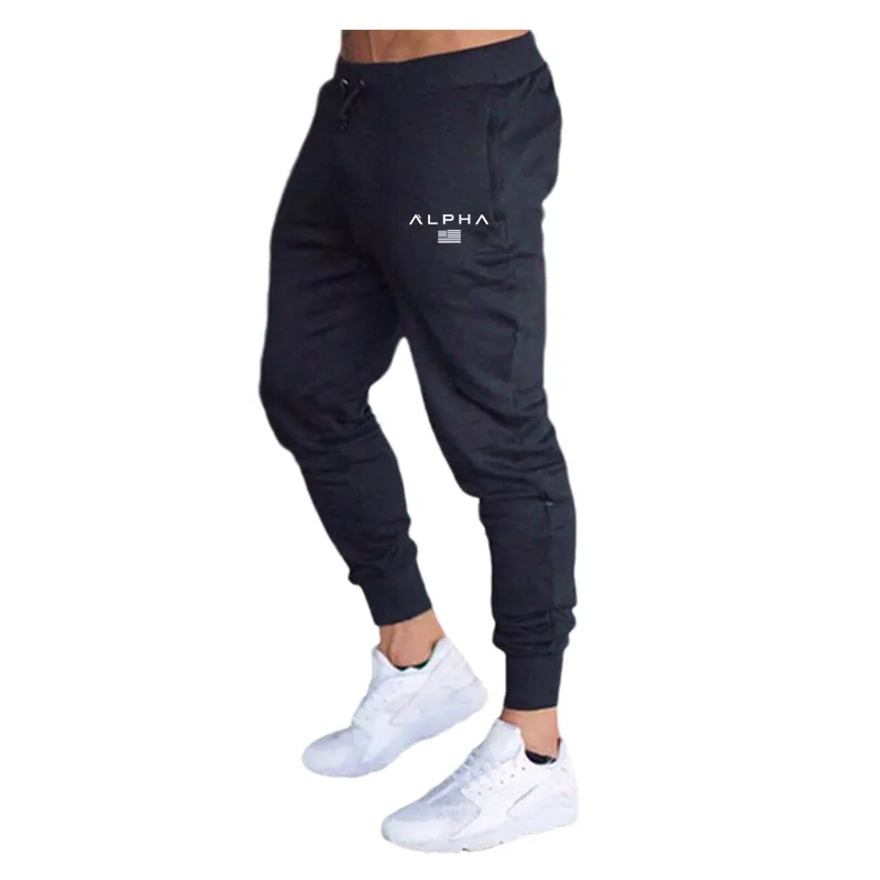 designer joggare för män Gym Herrbyxor Casual Elastisk muskelbomull Herr Fitness Träning smal Träningsbyxor Byxor Jogger Kroppsbyggande kläder